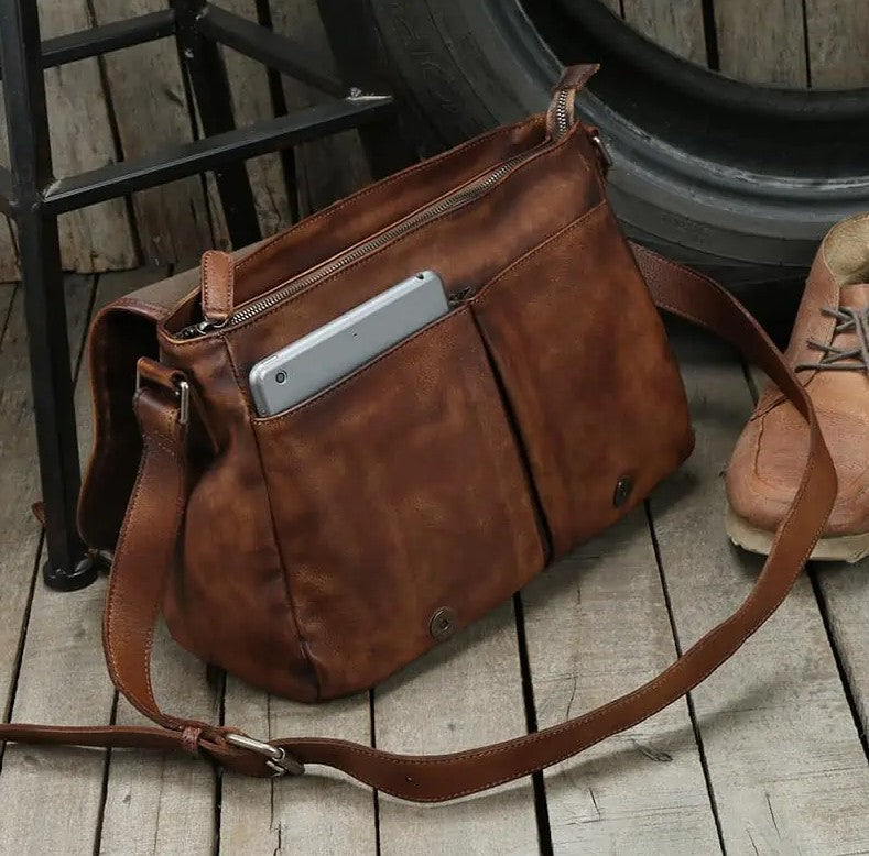 Double buckle Messenger Rustic